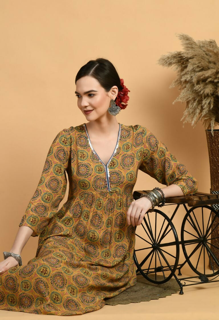 Joban Fashion Mustard Maslin Kurta Set | Grocsy