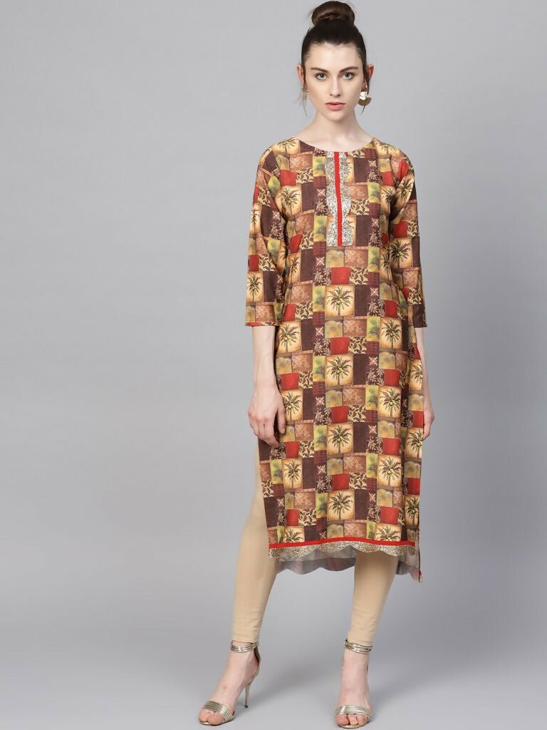 Ahalyaa Women's Traditional wear Kurta - Multi Color | Grocsy