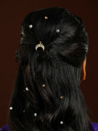 Ruby Raang Gold Half Moon Hair Jewelry | Grocsy