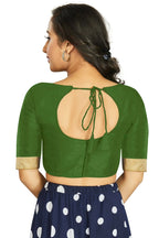 Aastha Fashion Women's Mehendi Art Silk Designer Traditional Readymade Blouse | Grocsy