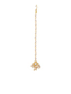Ruby Raang Gold Square with Pearls Kundan Maang Tikka | Grocsy