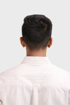 Xkind Off White Silver Stripes Regular Fit Shirt | Grocsy