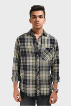 Xkind Green Checks Regular Fit Shirt | Grocsy
