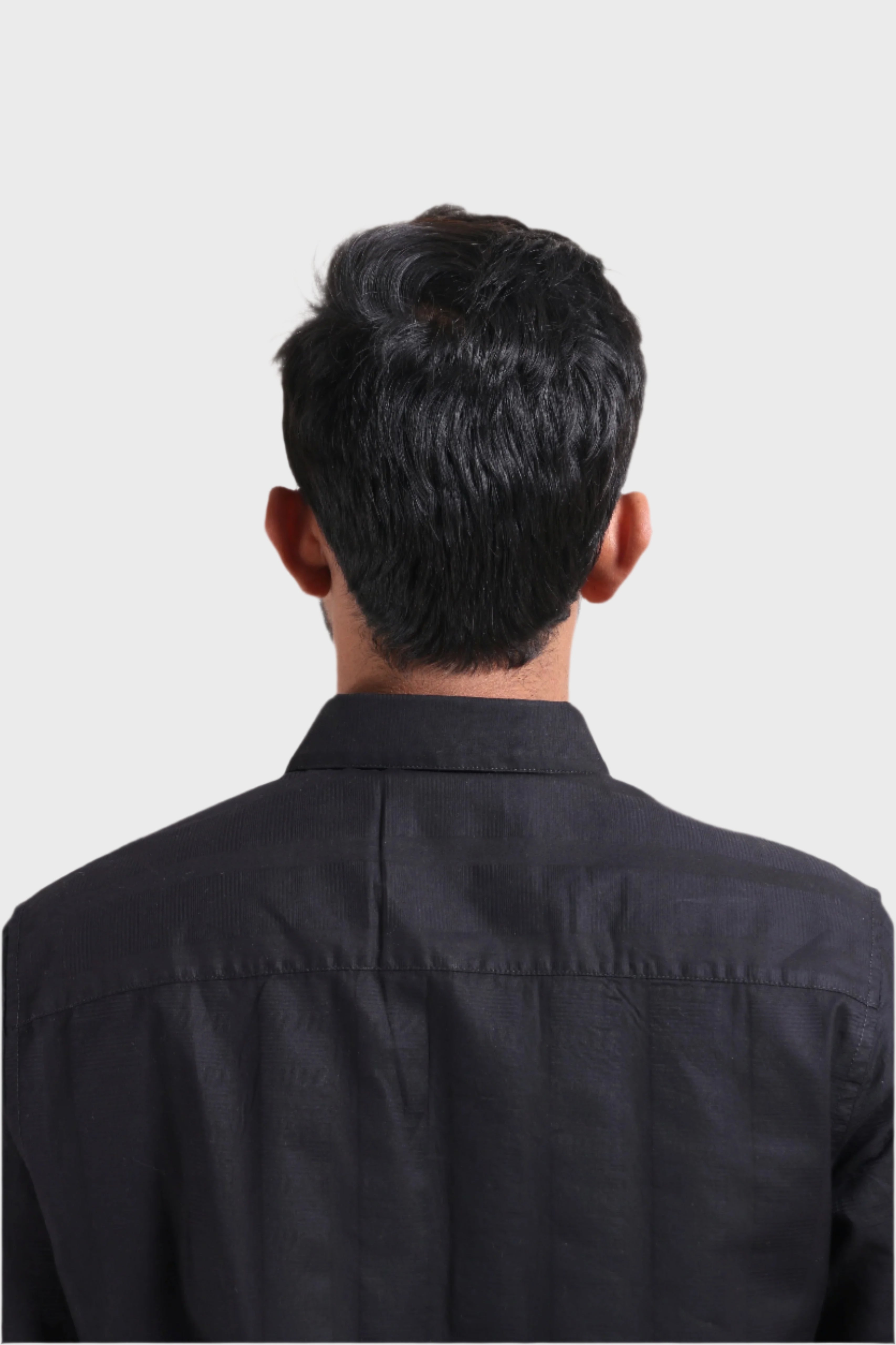 Xkind Men's Black Dobby Srtiped Slim Fit Formal Shirt | Grocsy