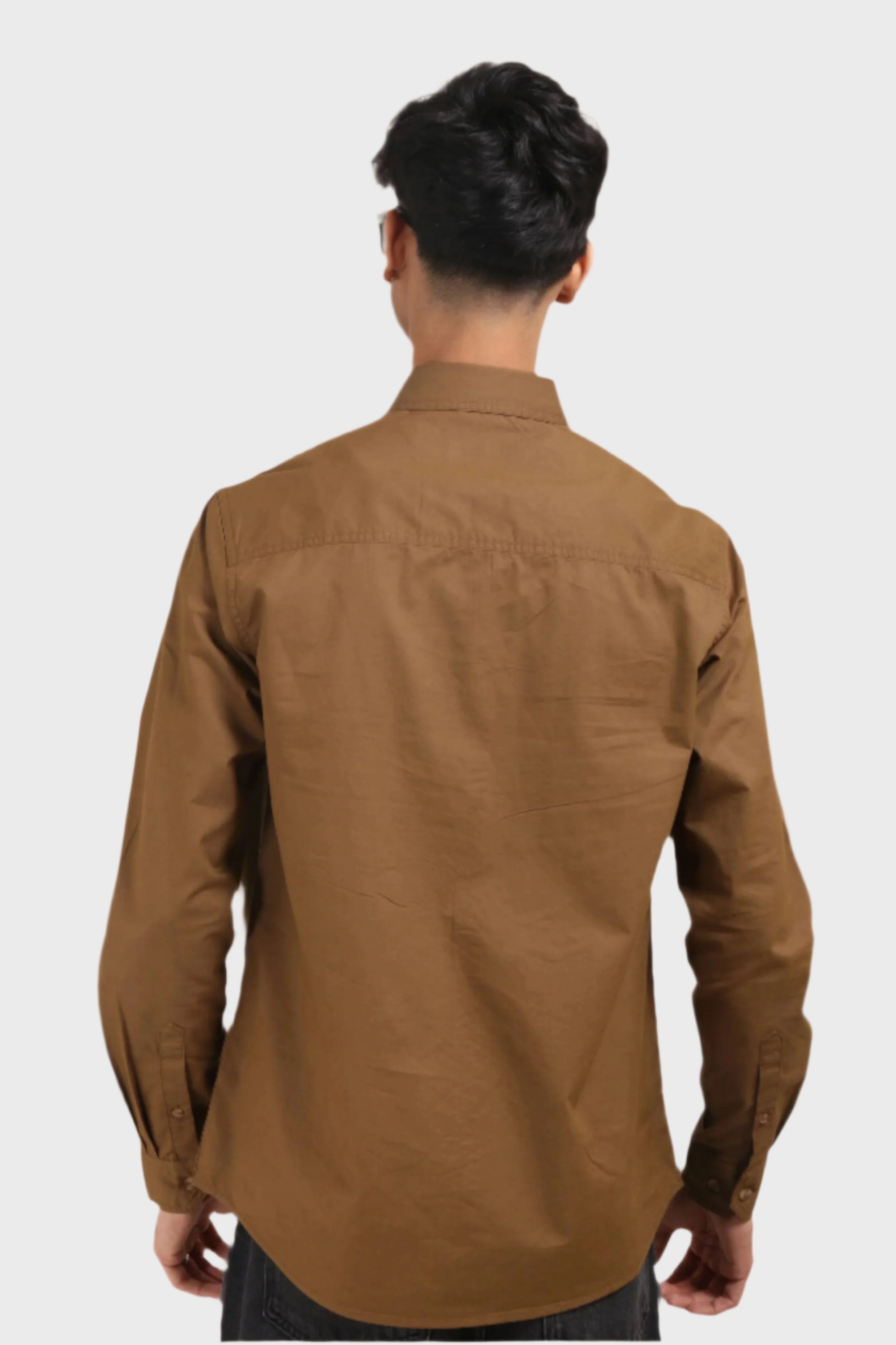 Jonesburg Brown Double Pocket Regular Fit Shirt | Grocsy