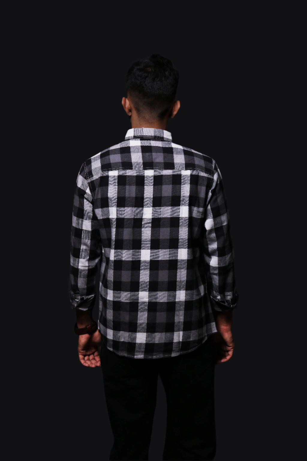 Jonesburg Black Flannel Checks Regular Fit Shirt | Grocsy