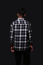 Jonesburg Black Flannel Checks Regular Fit Shirt | Grocsy