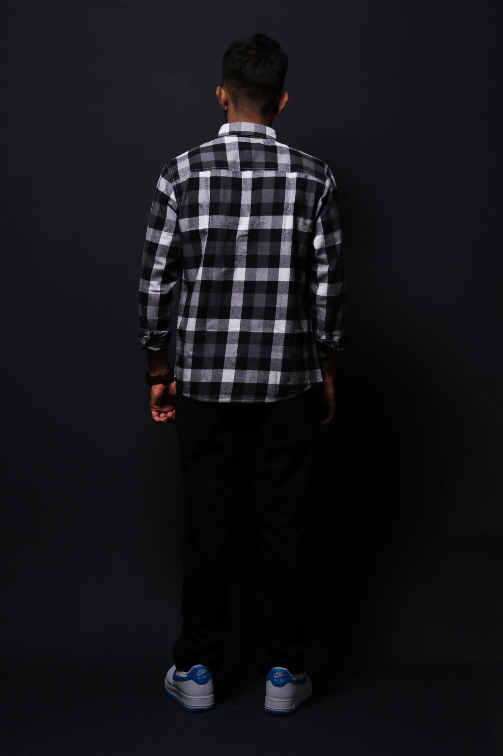 Jonesburg Black Flannel Checks Regular Fit Shirt | Grocsy