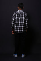 Jonesburg Black Flannel Checks Regular Fit Shirt | Grocsy