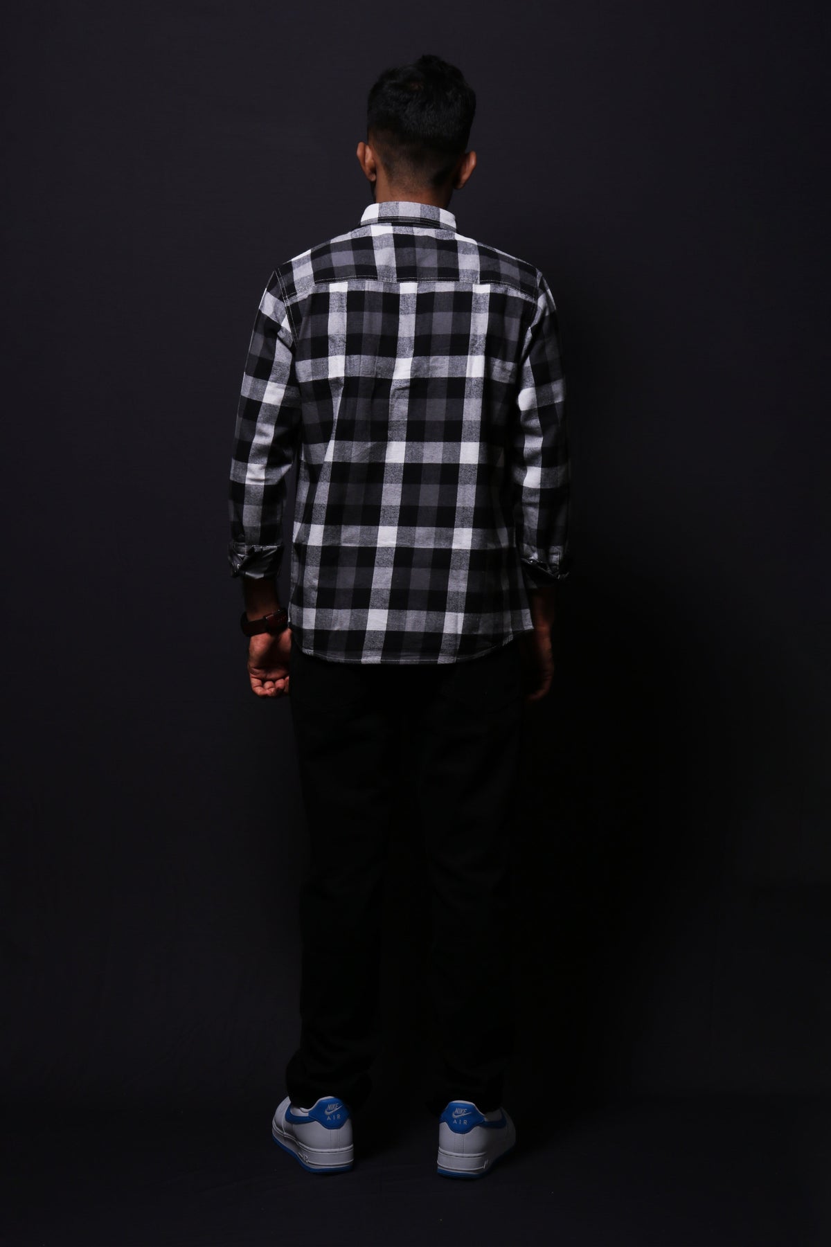 Jonesburg Black Flannel Checks Regular Fit Shirt | Grocsy