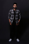Jonesburg Black Flannel Checks Regular Fit Shirt | Grocsy