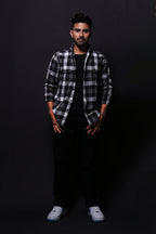 Jonesburg Black Flannel Checks Regular Fit Shirt | Grocsy
