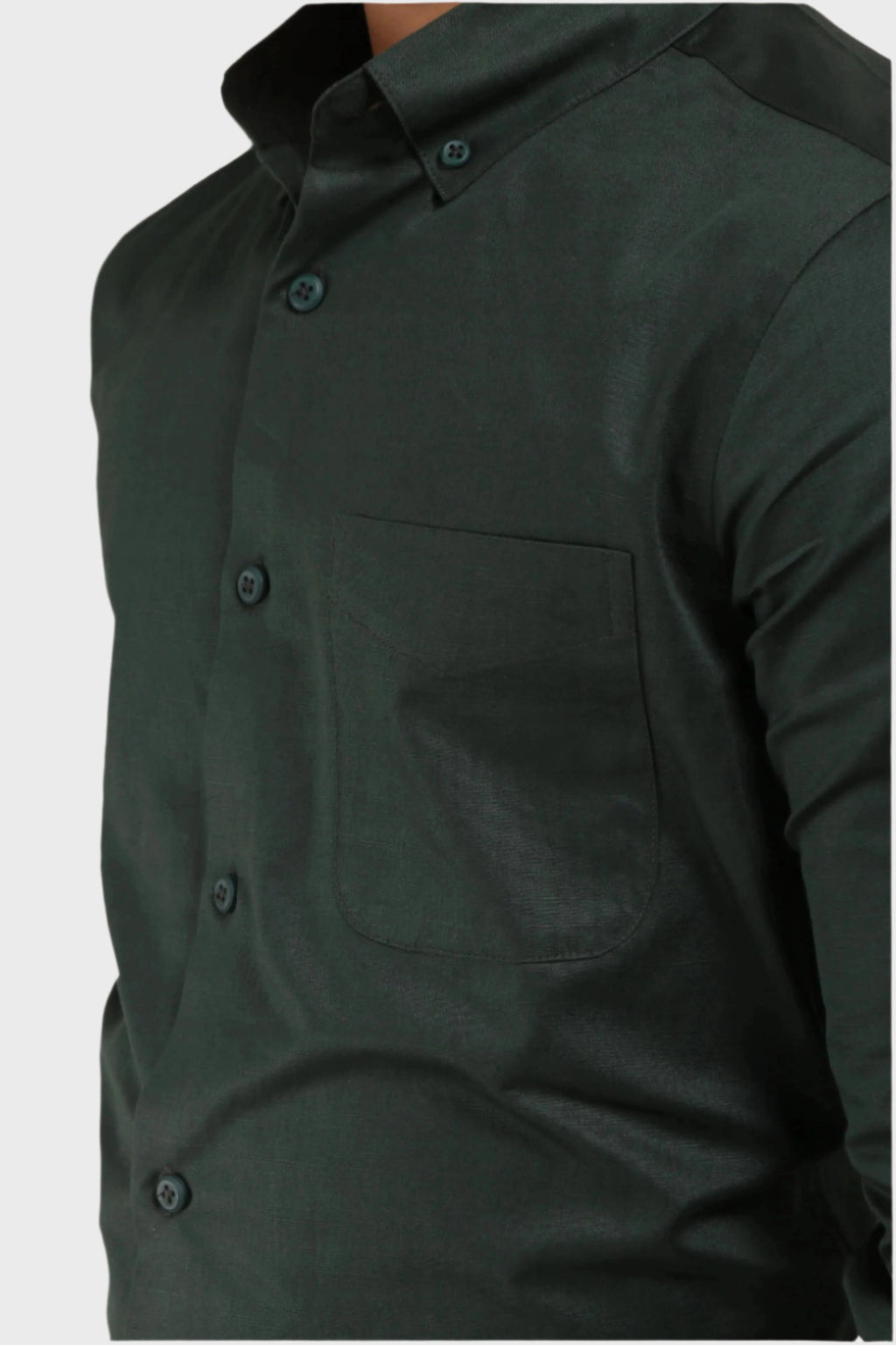 Jonesburg Bottle Green Satin Slub Slim Fit Shirt | Grocsy