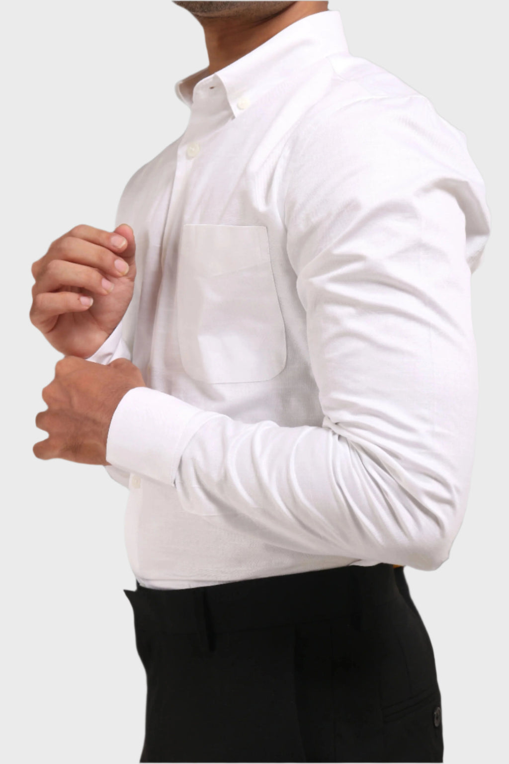 Jonesburg White Satin Slub Slim Fit Shirt | Grocsy