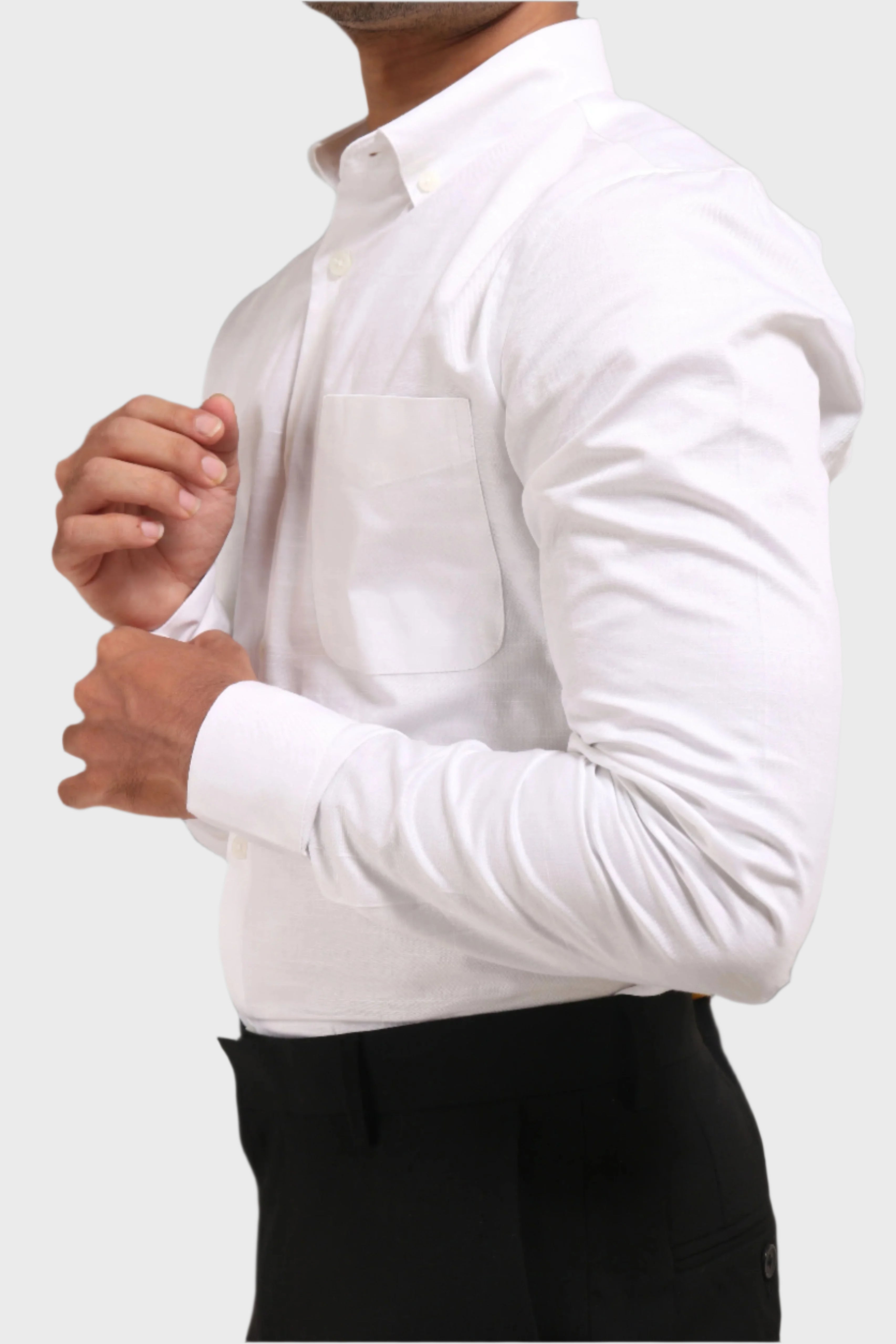 Jonesburg White Satin Slub Slim Fit Shirt | Grocsy