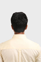 Jonesburg Light Yellow Satin Slub Slim Fit Shirt | Grocsy