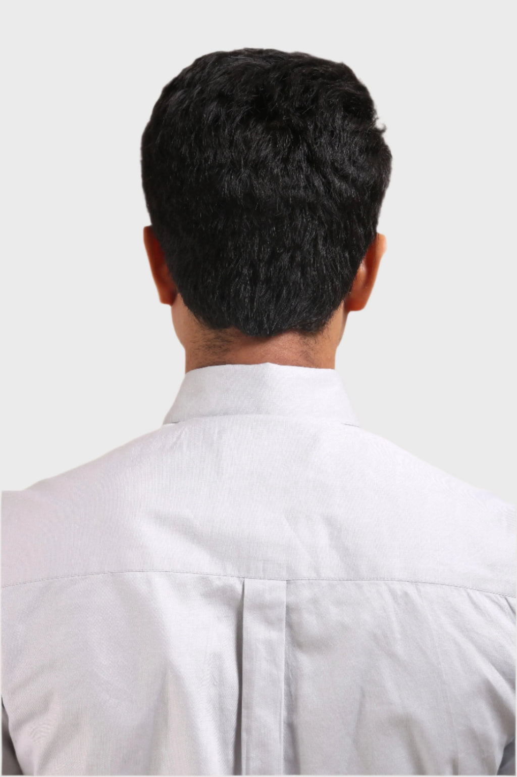 Jonesburg Light Grey Satin Slub Slim Fit Shirt | Grocsy