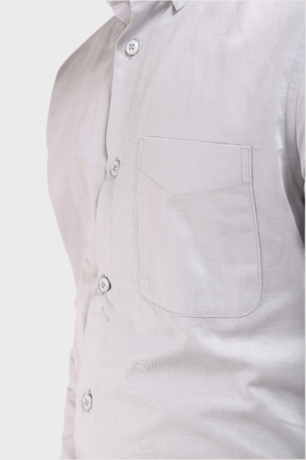 Jonesburg Light Grey Satin Slub Slim Fit Shirt | Grocsy