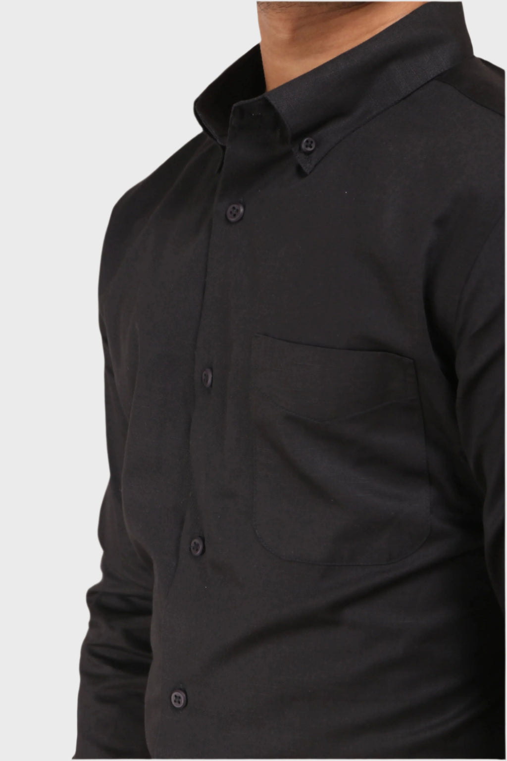 Jonesburg Black Satin Slub Slim Fit Shirt | Grocsy