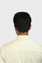 Jonesburg Lemon Yellow Satin Slub Slim Fit Shirt | Grocsy
