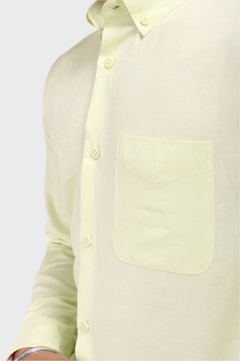Jonesburg Lemon Yellow Satin Slub Slim Fit Shirt | Grocsy