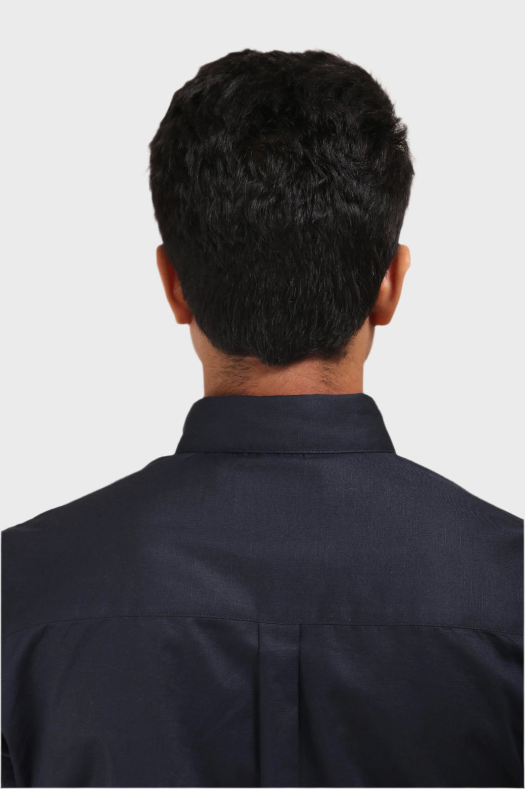 Jonesburg Navy Blue Satin Slub Slim Fit Shirt | Grocsy