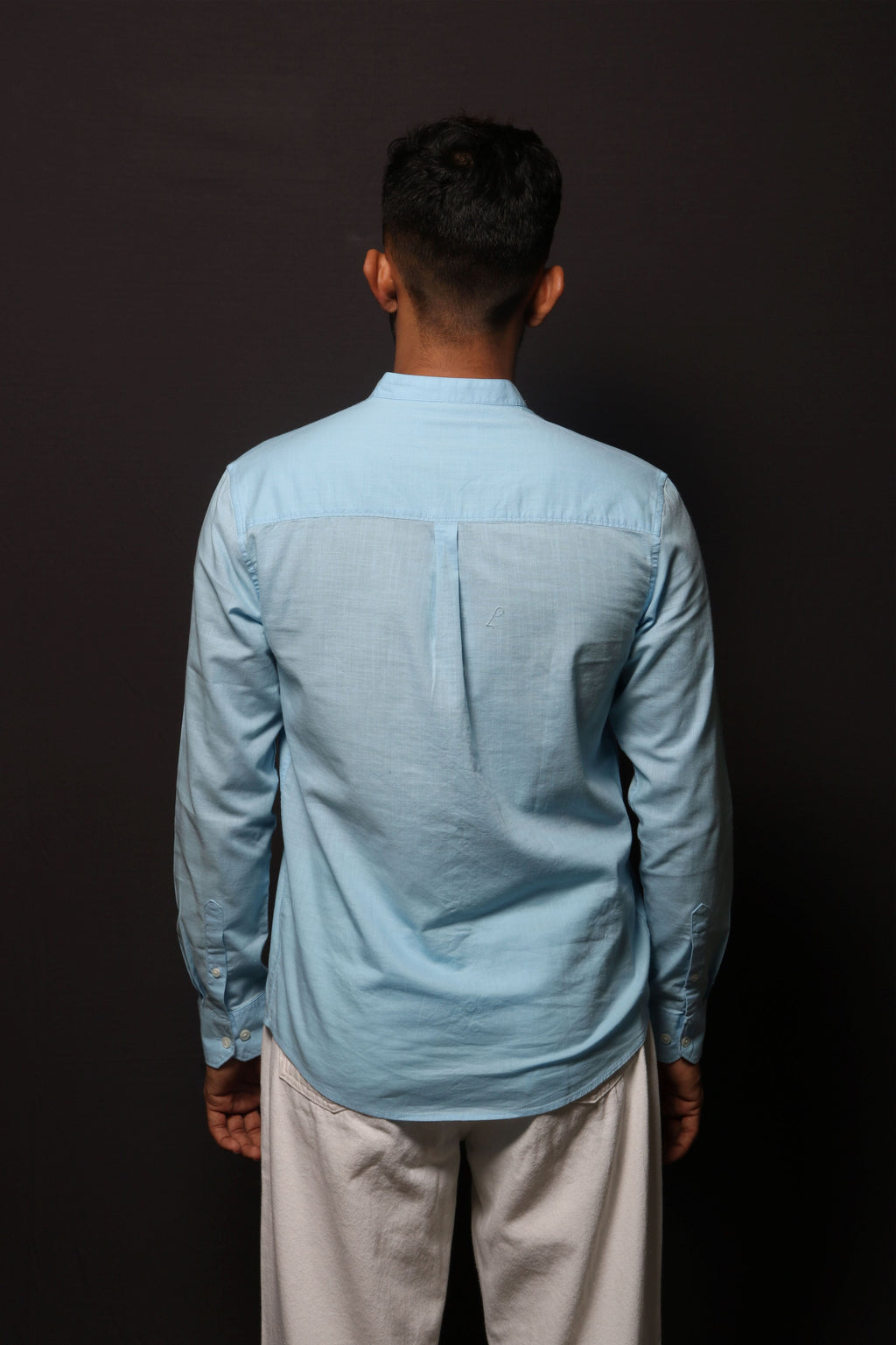 Jonesburg Sky Blue Slub Slim Fit Shirt | Grocsy