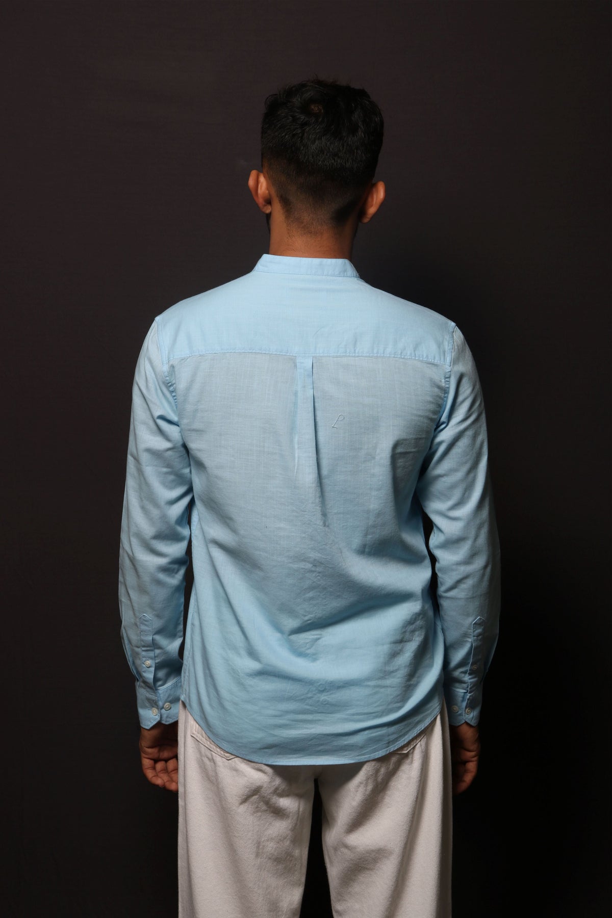 Jonesburg Sky Blue Slub Slim Fit Shirt | Grocsy
