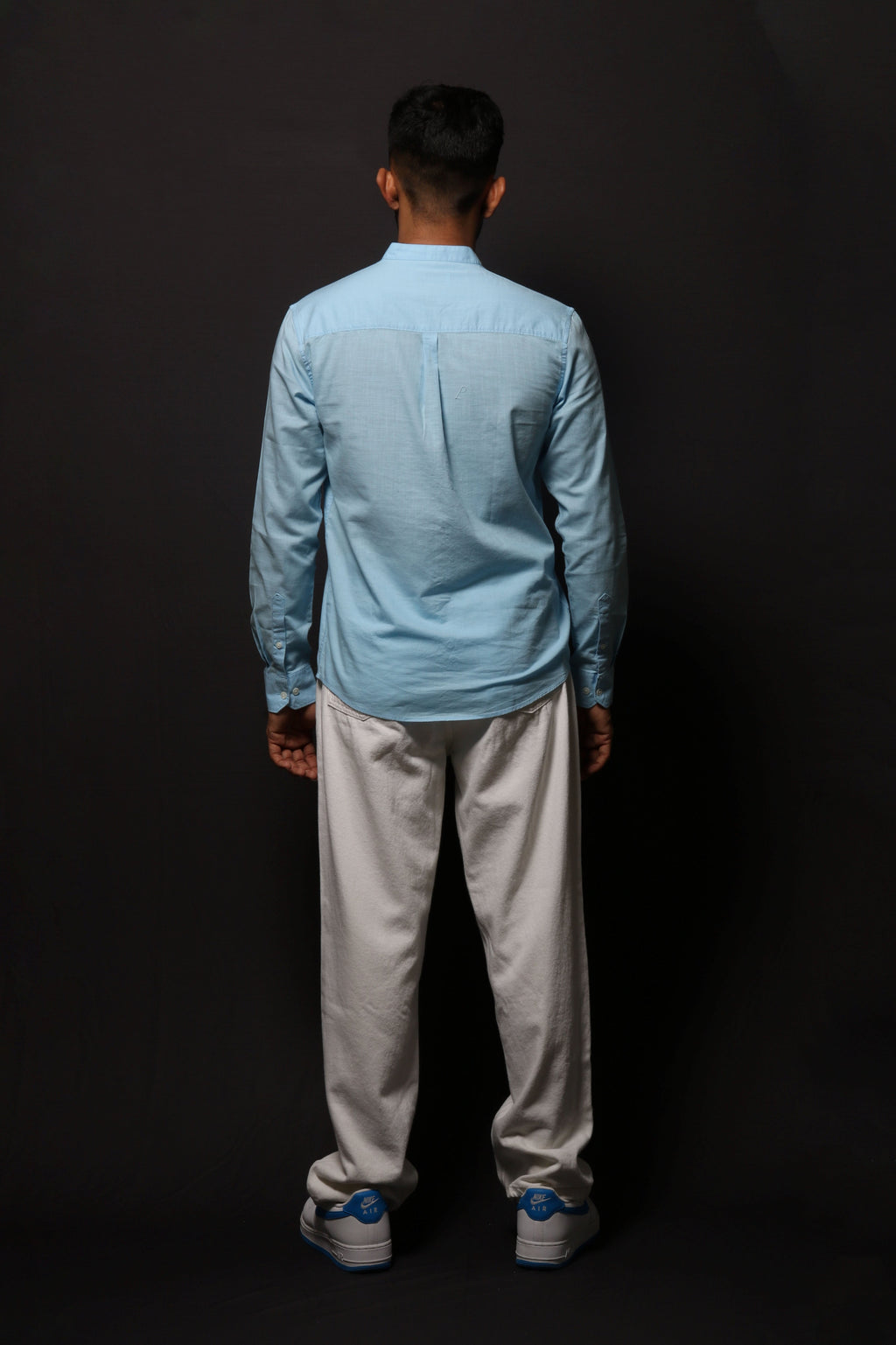 Jonesburg Sky Blue Slub Slim Fit Shirt | Grocsy