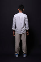 Jonesburg White Linen Regular Fit Shirt | Grocsy
