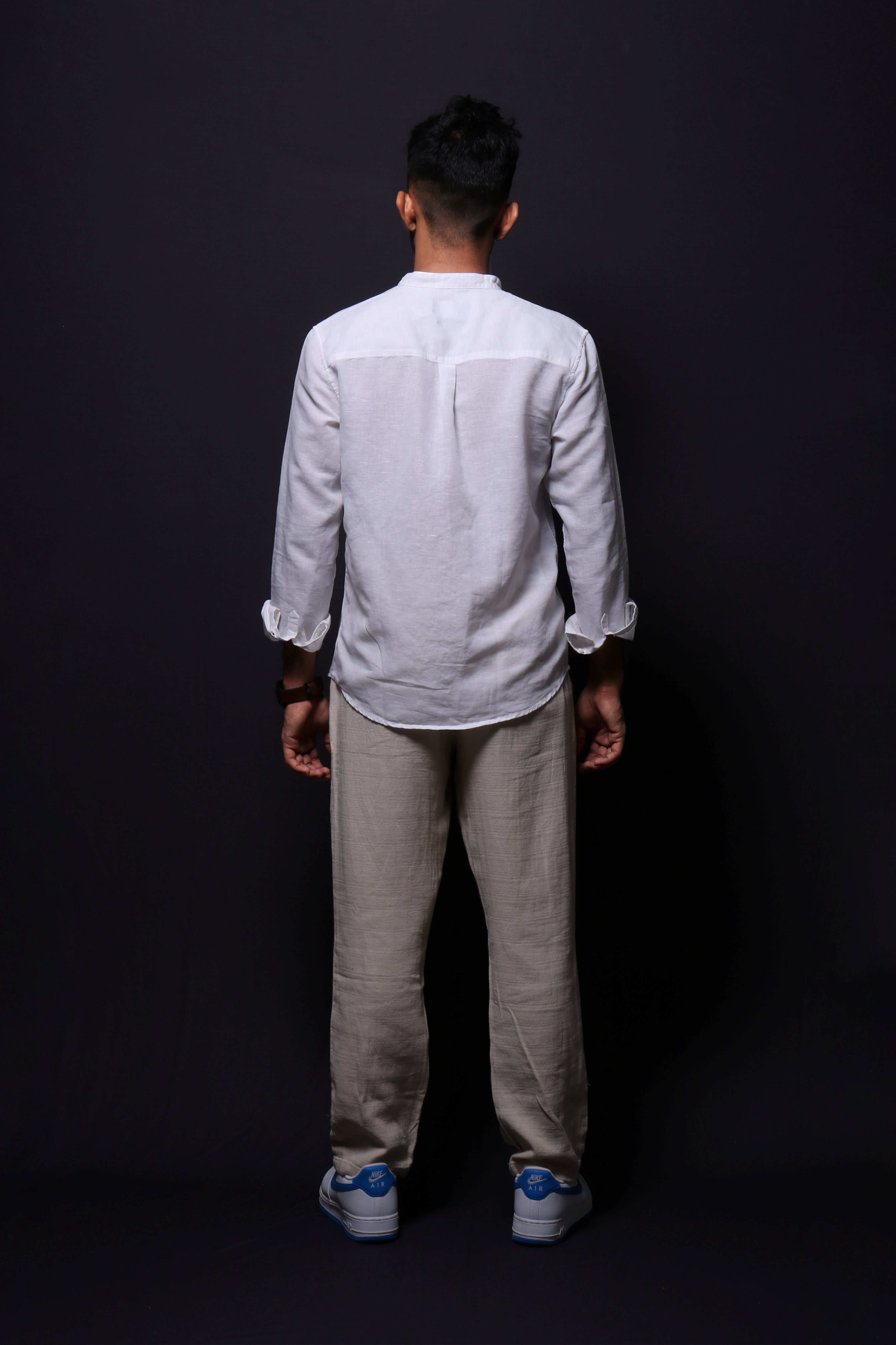 Jonesburg White Linen Regular Fit Shirt | Grocsy