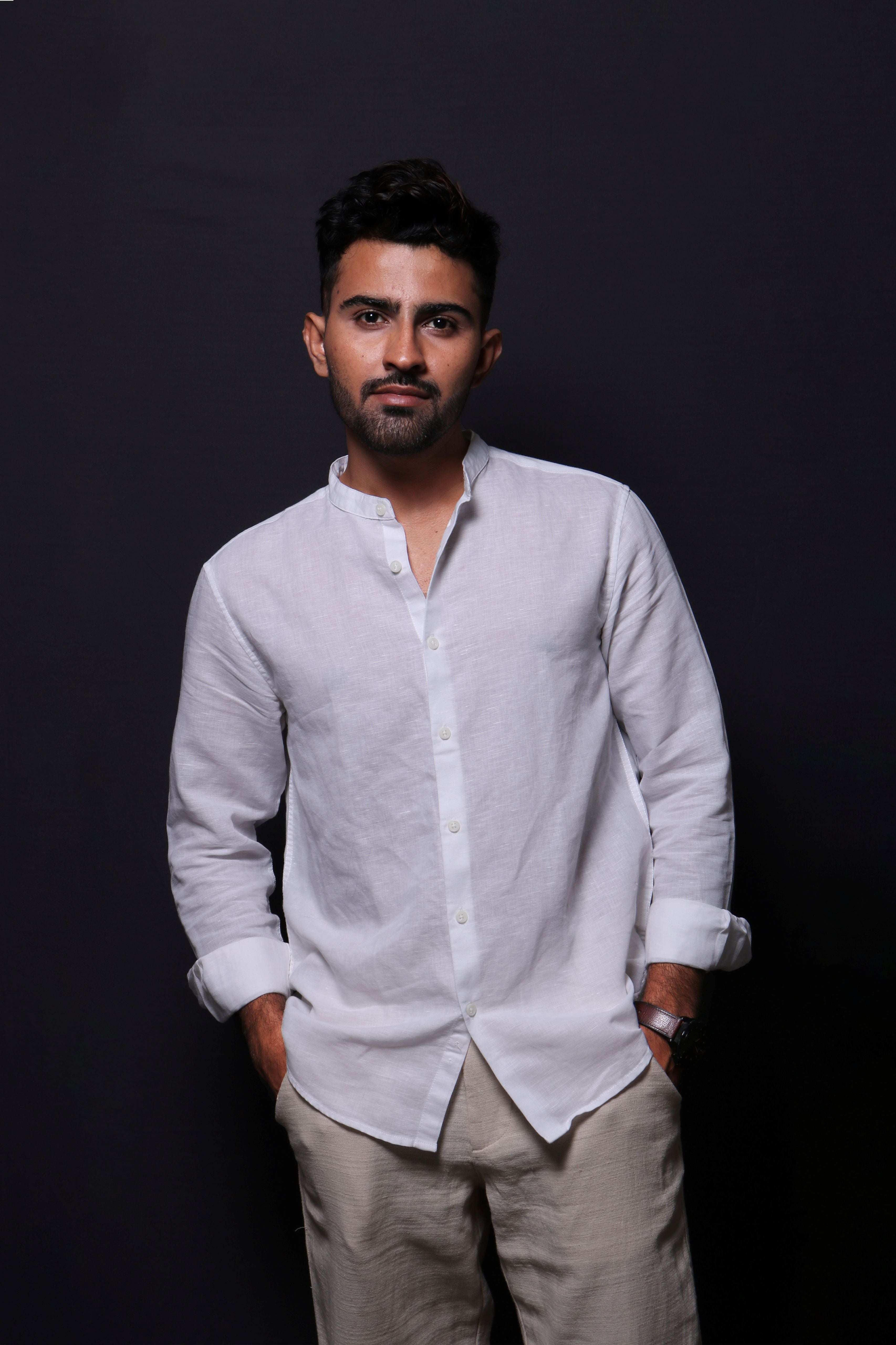 Jonesburg White Linen Regular Fit Shirt | Grocsy