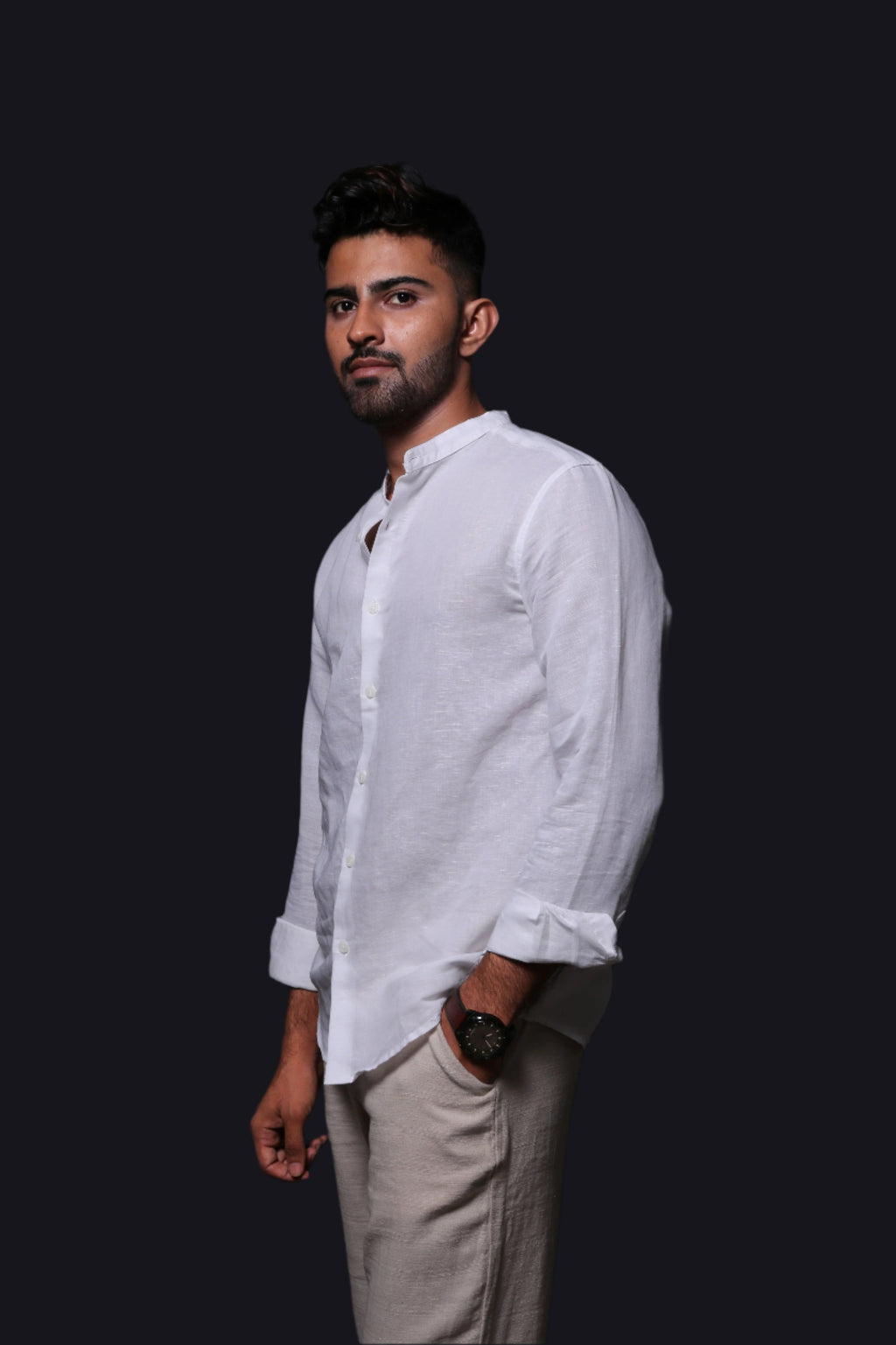 Jonesburg White Linen Regular Fit Shirt | Grocsy