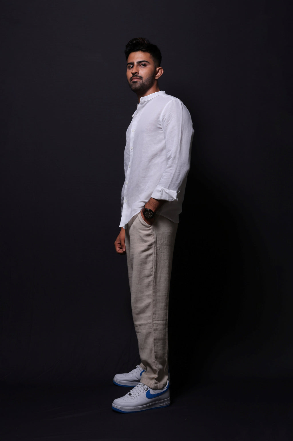 Jonesburg White Linen Regular Fit Shirt | Grocsy