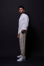 Jonesburg White Linen Regular Fit Shirt | Grocsy