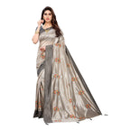 Vamika Grey Crepe Embroidery Saree (Nirali Grey) | Grocsy