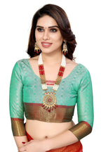 Vamika Weaving Pink Cotton Silk Saree | Grocsy