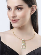 NVR Women Gold-Polished Circular Choker Necklace | Grocsy