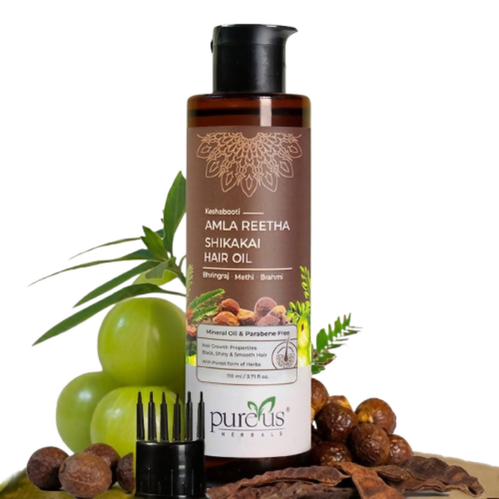 Pureus Herbals Keshabooti Amla Reetha Shikakai Hair Oil | Grocsy