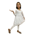 Akarshan viscose Lukhnowi Chikankari Anarkali kurta with Leggings - White | Grocsy