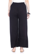 Mominos Fashion Reyon Cotton Black Embroidery Chikan Palazzo | Grocsy