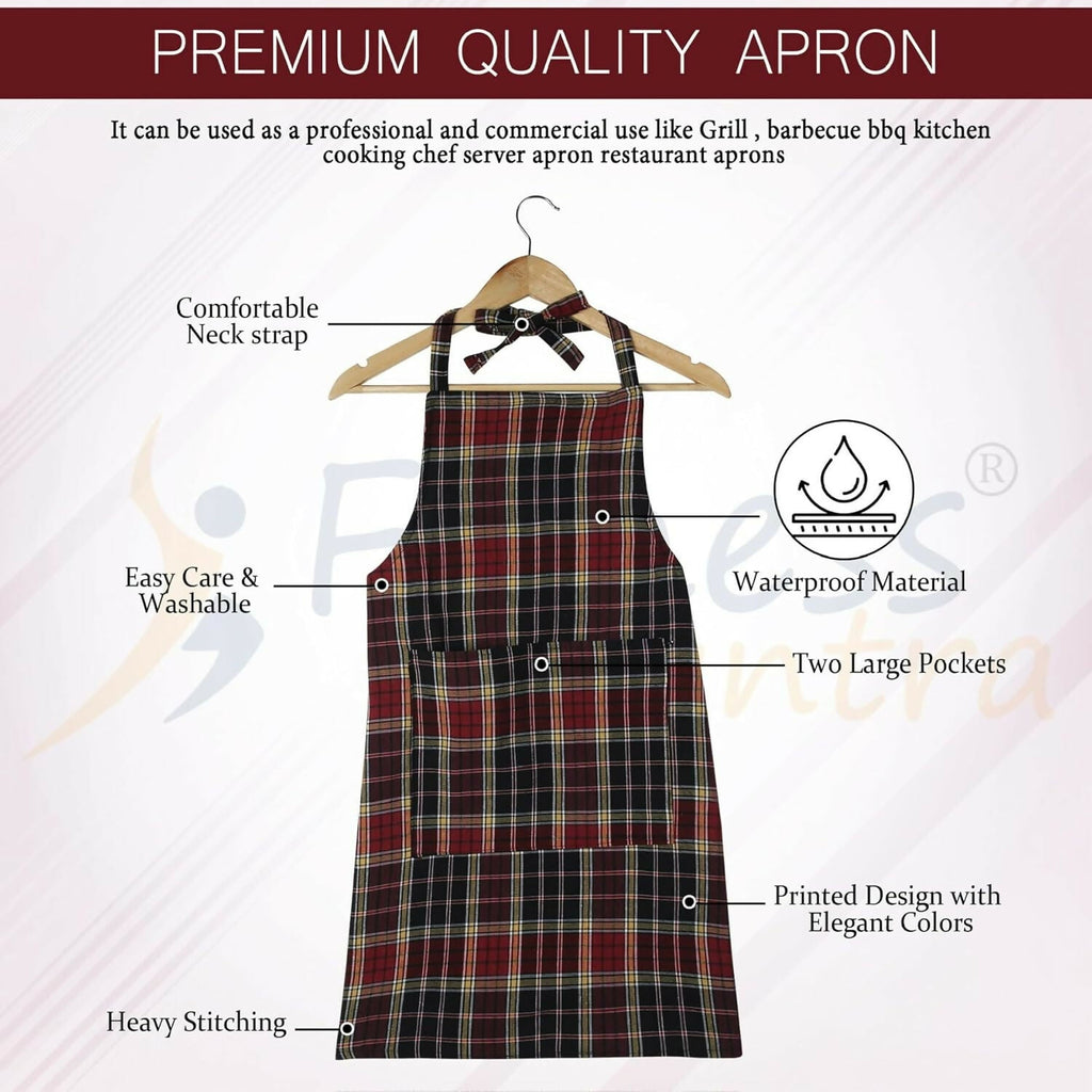 Fitness Mantra Waterproof Kitchen Apron For Men & Women-Multicolour | Grocsy