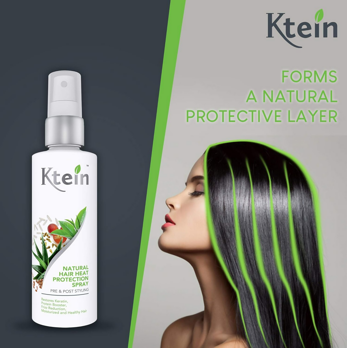 Ktein Natural Hair Heat Protection Spray | Grocsy