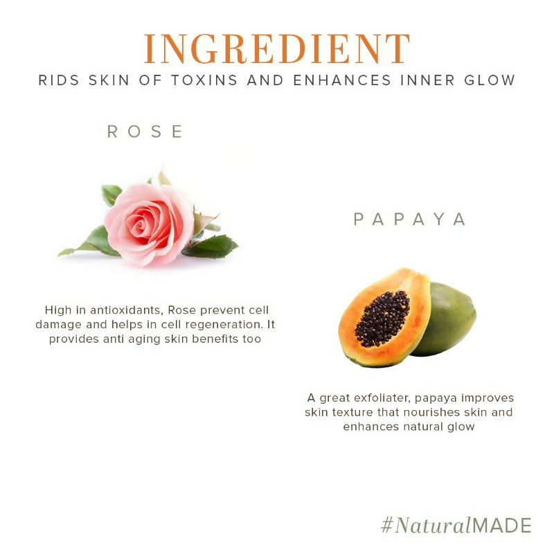 Khadi Natural Rose & Papaya Face Scrub Reduce Acne & Pimple | Grocsy