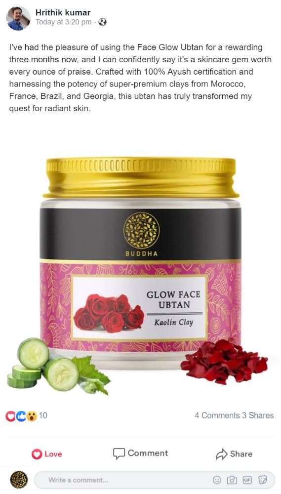 Buddha Natural Face Glow Ubtan | Grocsy