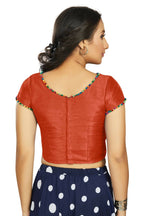 Aastha Fashion Women's Orange Art Silk Designer Party Wear Readymade Blouse | Grocsy