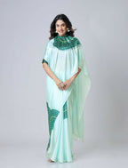 Vastranavya Electric Blue Mandalaa Print Freehand Ready to Wear Saree | Grocsy