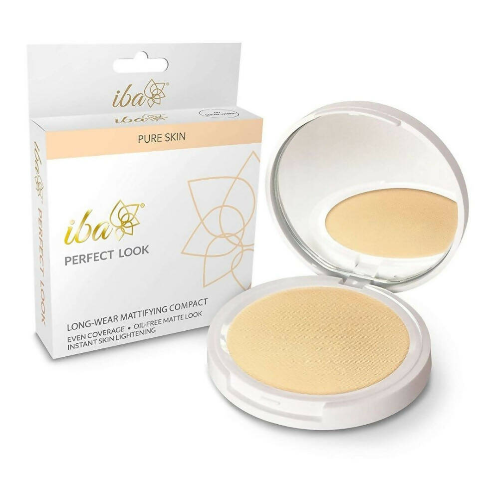 Iba Perfect Look Long Wear Mattifying Compact SPF 15 - Snow White | Grocsy