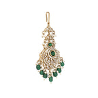 Nuyug 18K Gold Plated Ethereal Green Stone Maang Tikka | Grocsy