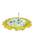 Puja N Pujari Gold & Silver Plated Craft Design Pooja Thali Set | Grocsy
